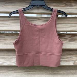 Lululemon Power Pivot Crop Tank Ribbed  Spiced Chai Women 12 Like New